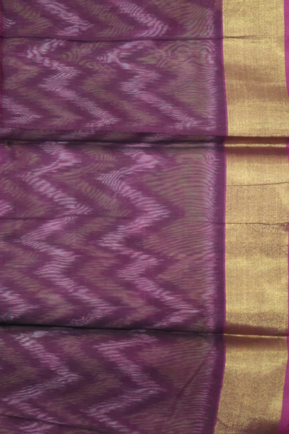 Pochampally Silk Cotton- Purple ikkat Pattern