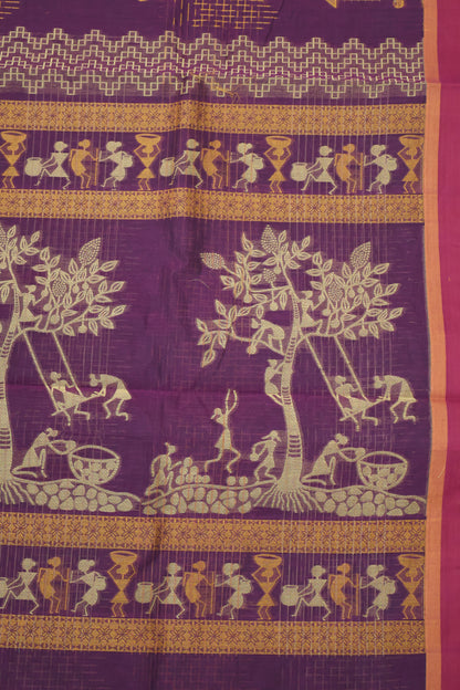Mercerized Cotton -Village Setup-Purple