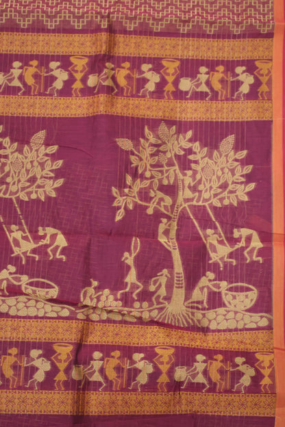 Mercerized Cotton -Village Setup-Magenta