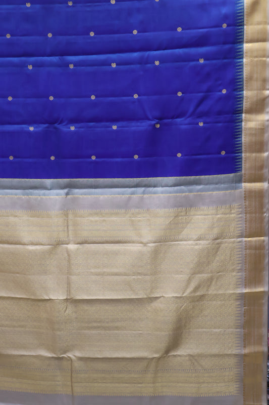 Akshayam - Pure Kanjivaram Silk Saree - Blue Dual Shade