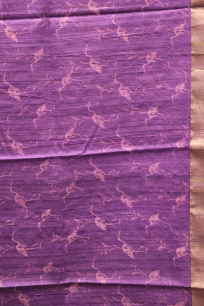 Pure Matka Tussar Saree-purple Colorful Theme Print