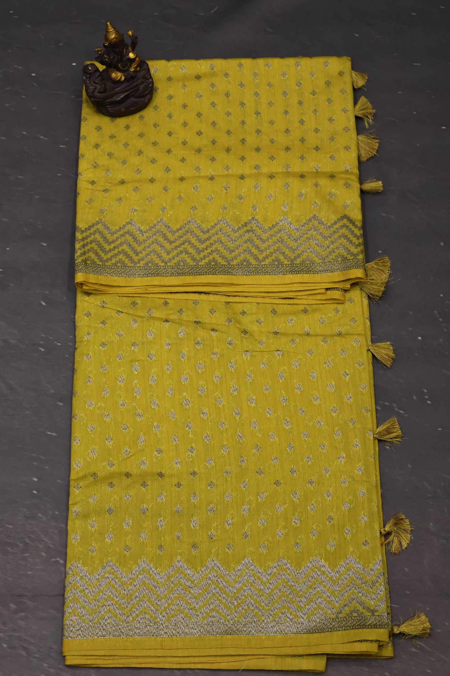 Semi Tussar Saree - Yellow