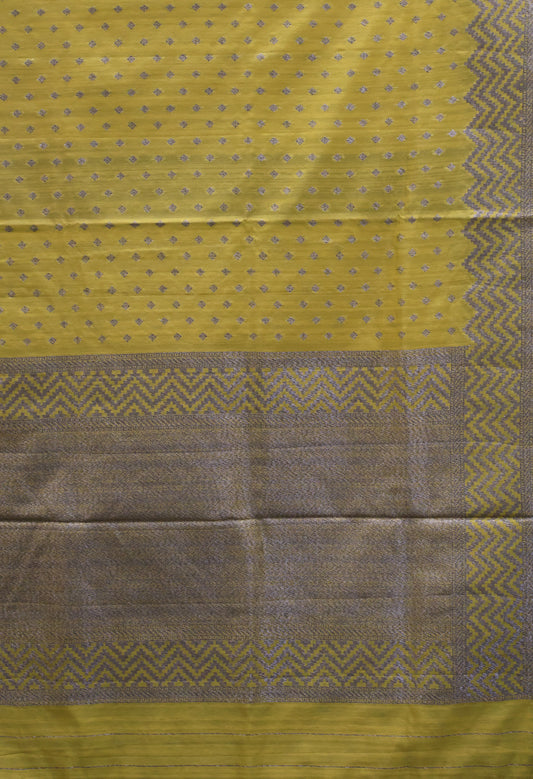 Semi Tussar Saree - Yellow
