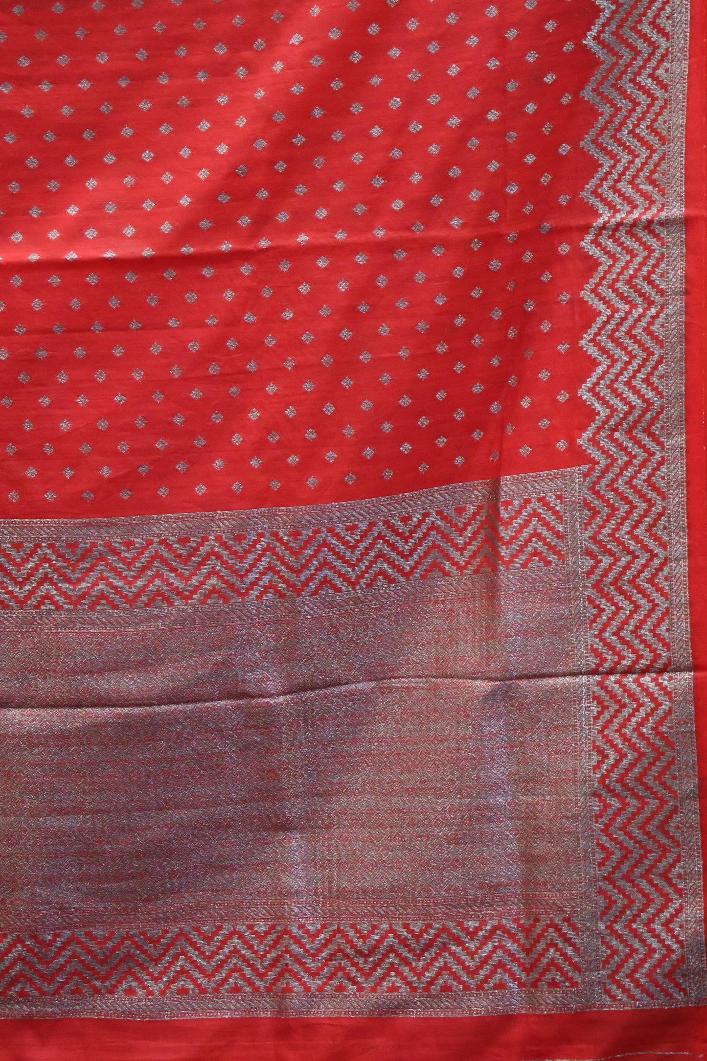 Semi Tussar Saree -Red