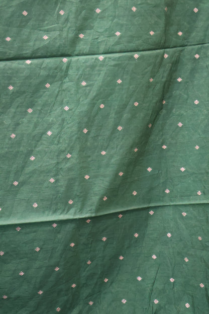 Semi Tussar Saree -Bottle Green