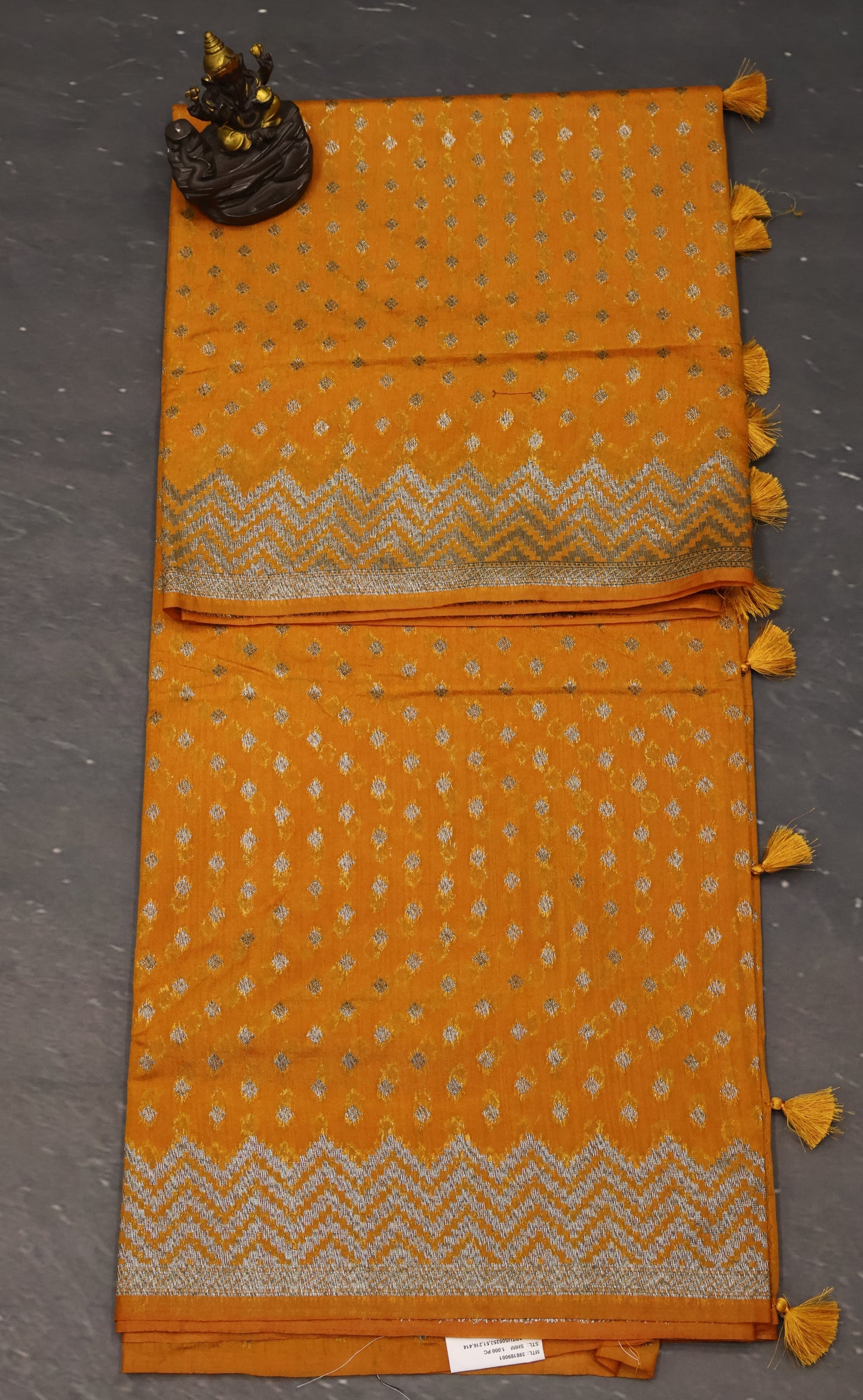 Semi Tussar Saree -Mustard