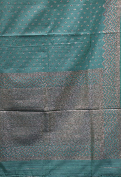Semi Tussar Saree -Sea Green