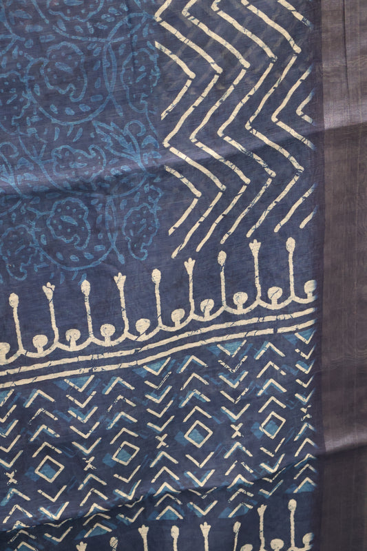 Semi Linen - Blue Knot Digital Print