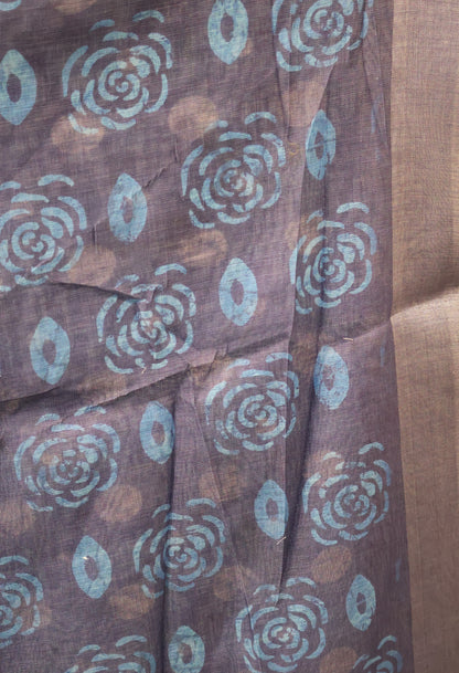 Indigo Linen - Blue Roses