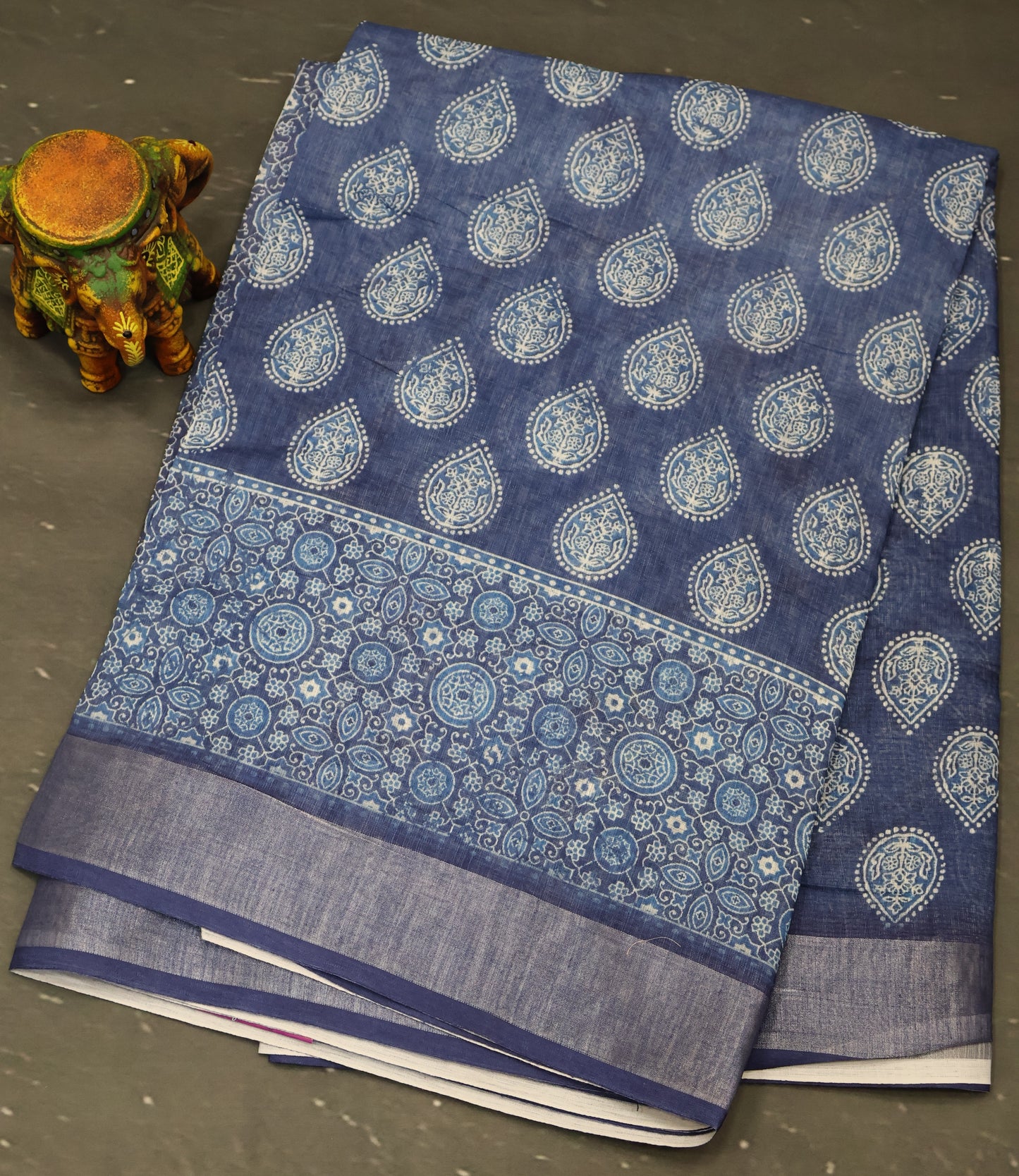 Indigo Linen - Blue Thilagam