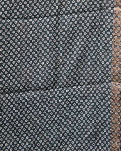 Malai Cotton Saree-Peacock Green Pichwai Print