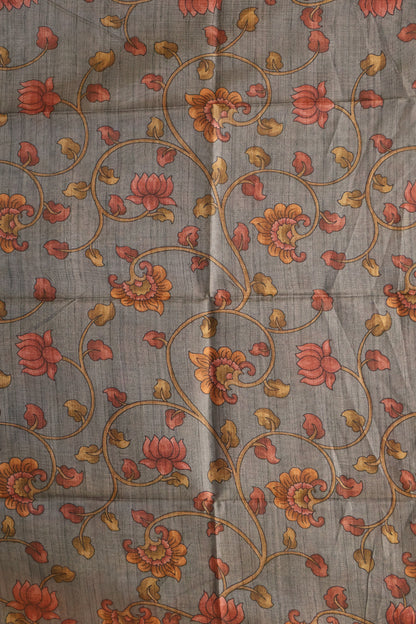 Tussar Saree Zari work- Mustard