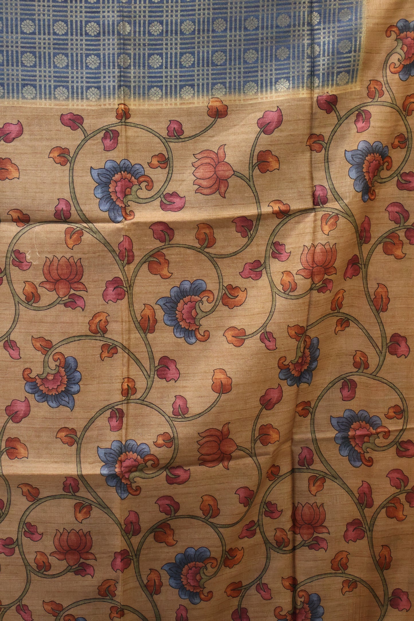 Tussar Saree Zari work- Blue