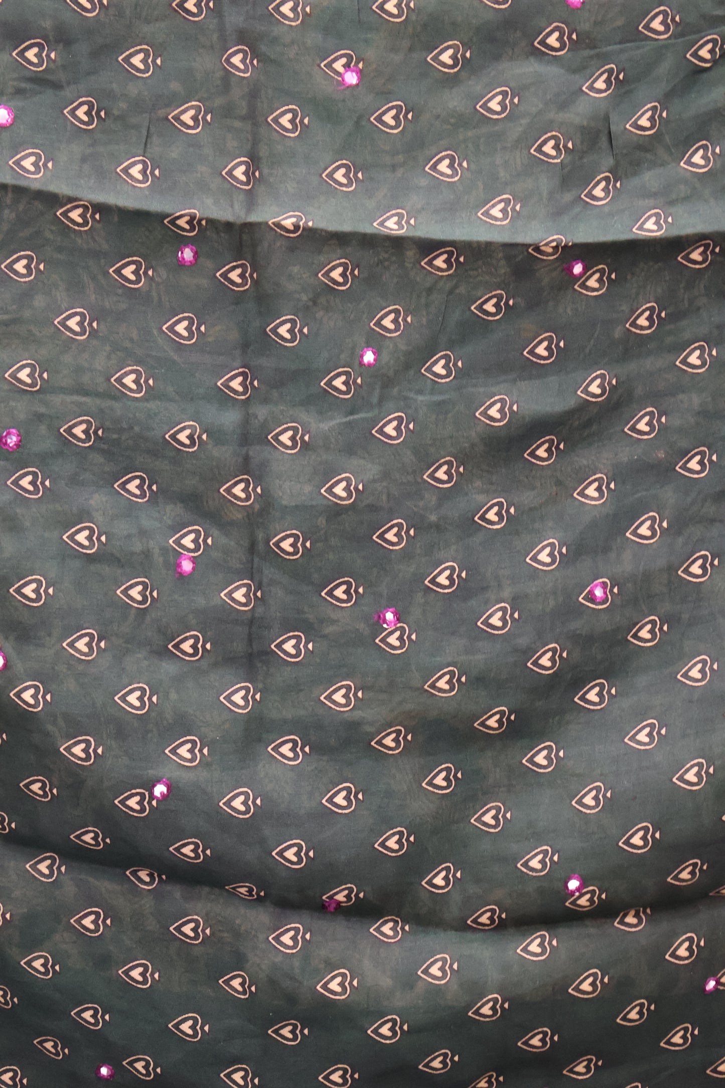 Malai Cotton Saree-Wine Leaf Mirror Work