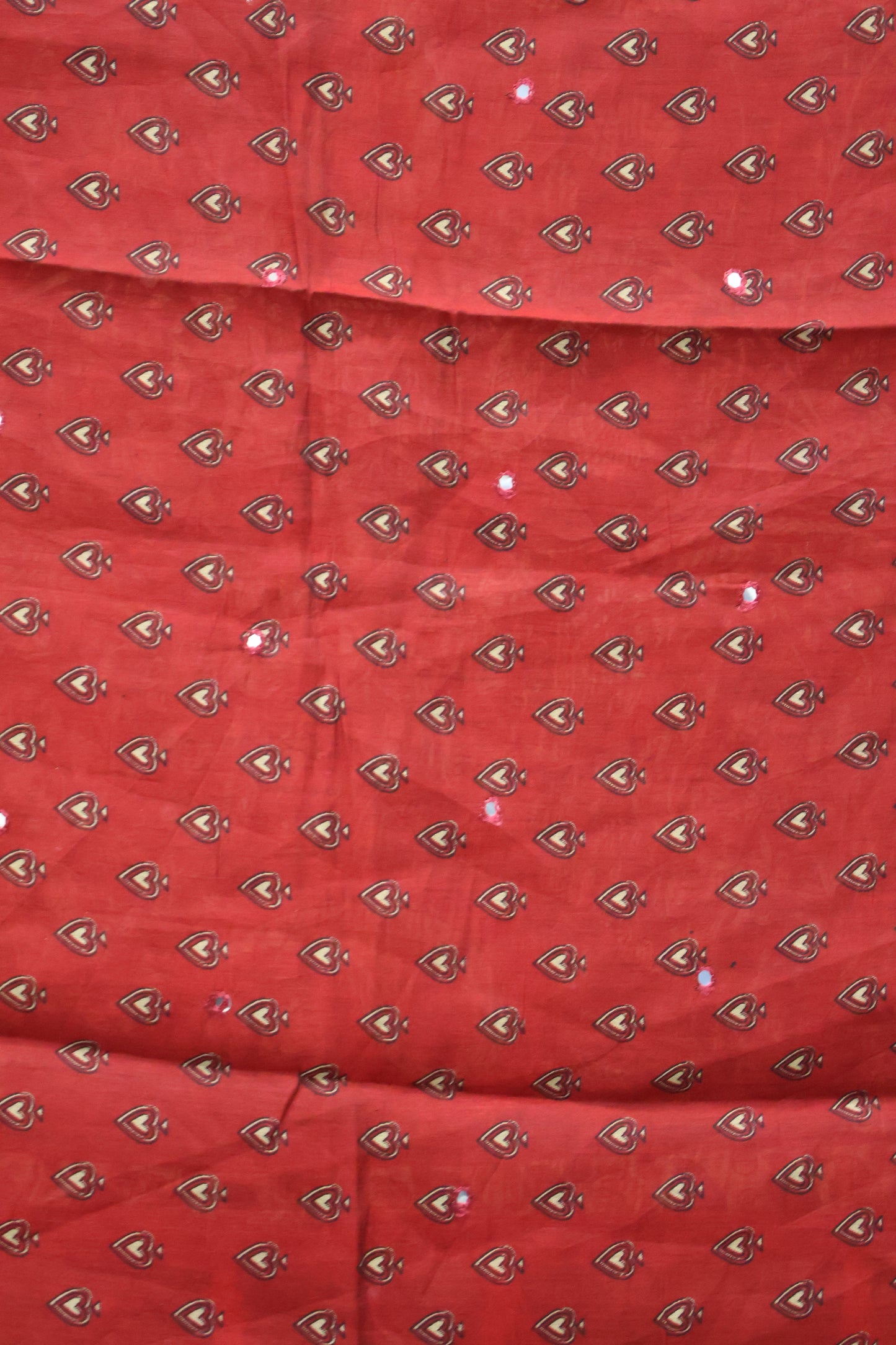 Malai Cotton Saree-Bottle Green Leaf Mirror Work