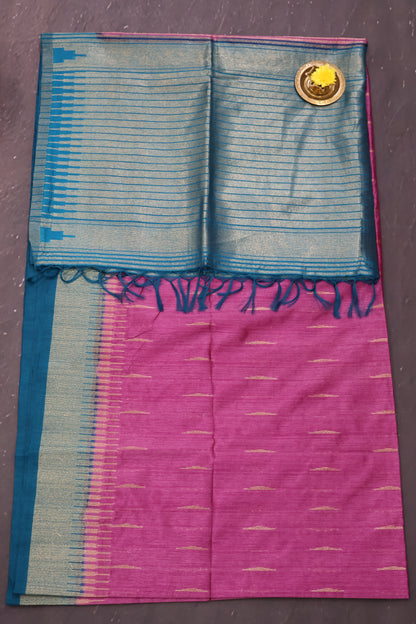 Semi Bhagalpur Tussar Saree-Lite Purple
