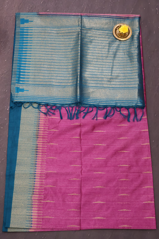 Semi Bhagalpur Tussar Saree-Lite Purple