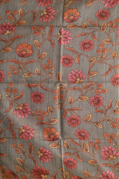 Tussar Saree Zari Manga Pattern - Orange