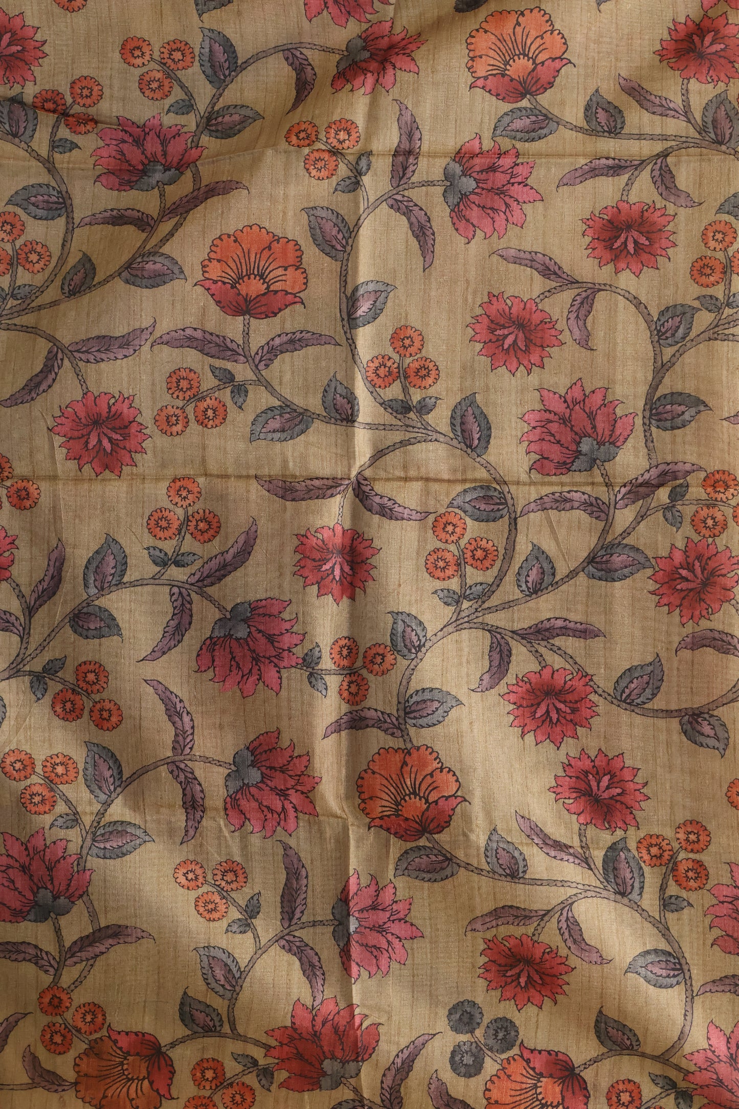 Tussar Saree Zari Manga Pattern - Wine