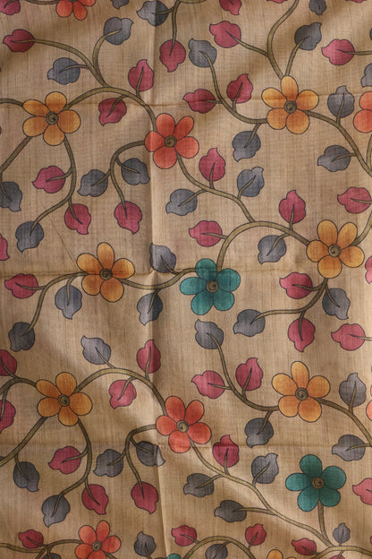 Tussar Saree Zari Lotus Pattern - Green