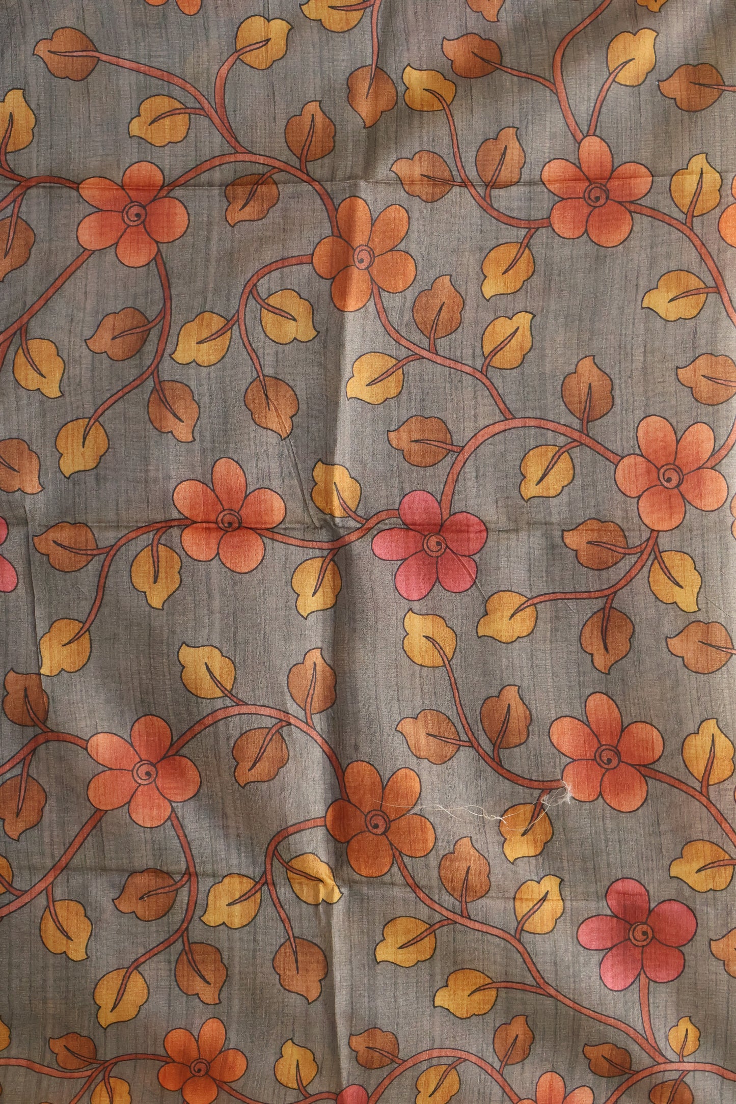 Tussar Saree Zari Lotus Pattern - Mustard