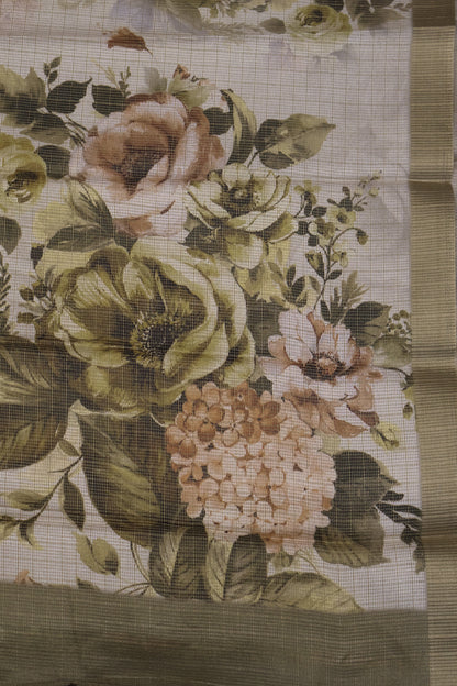 Chanderi Saree-Beige Floral Print
