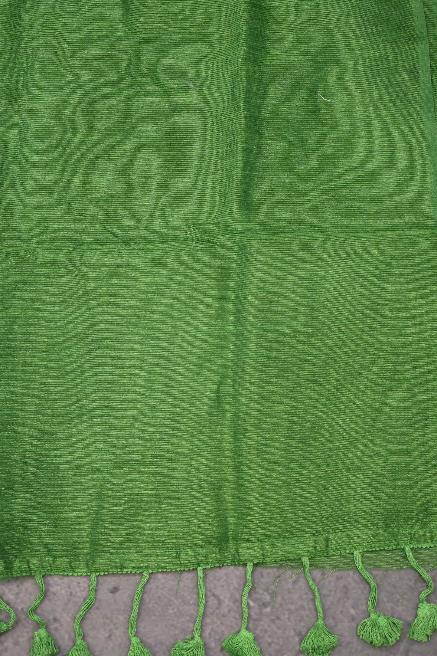 Khadi Cotton Saree -Green Plain