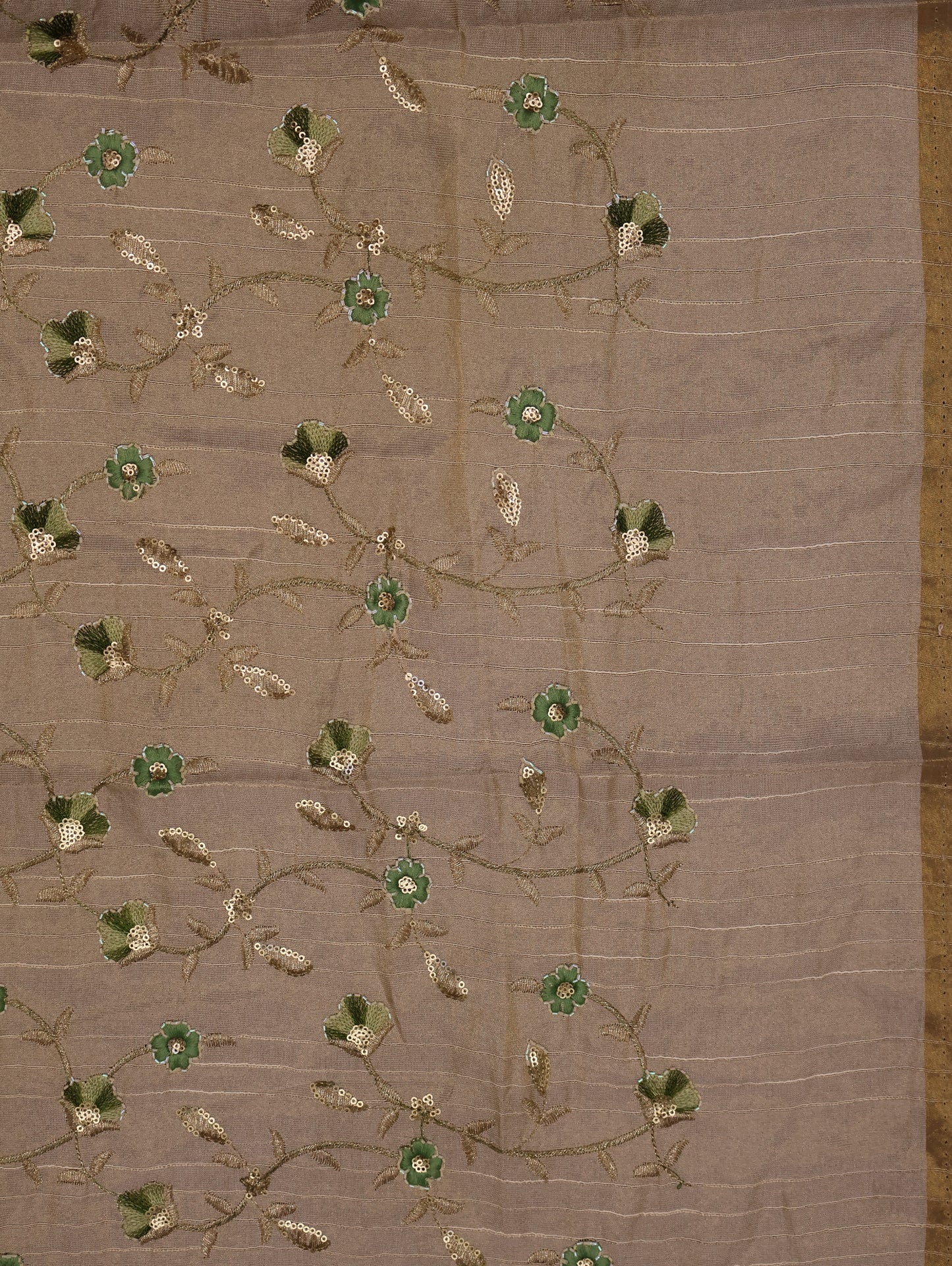 Khadi Cotton Saree -Green Plain