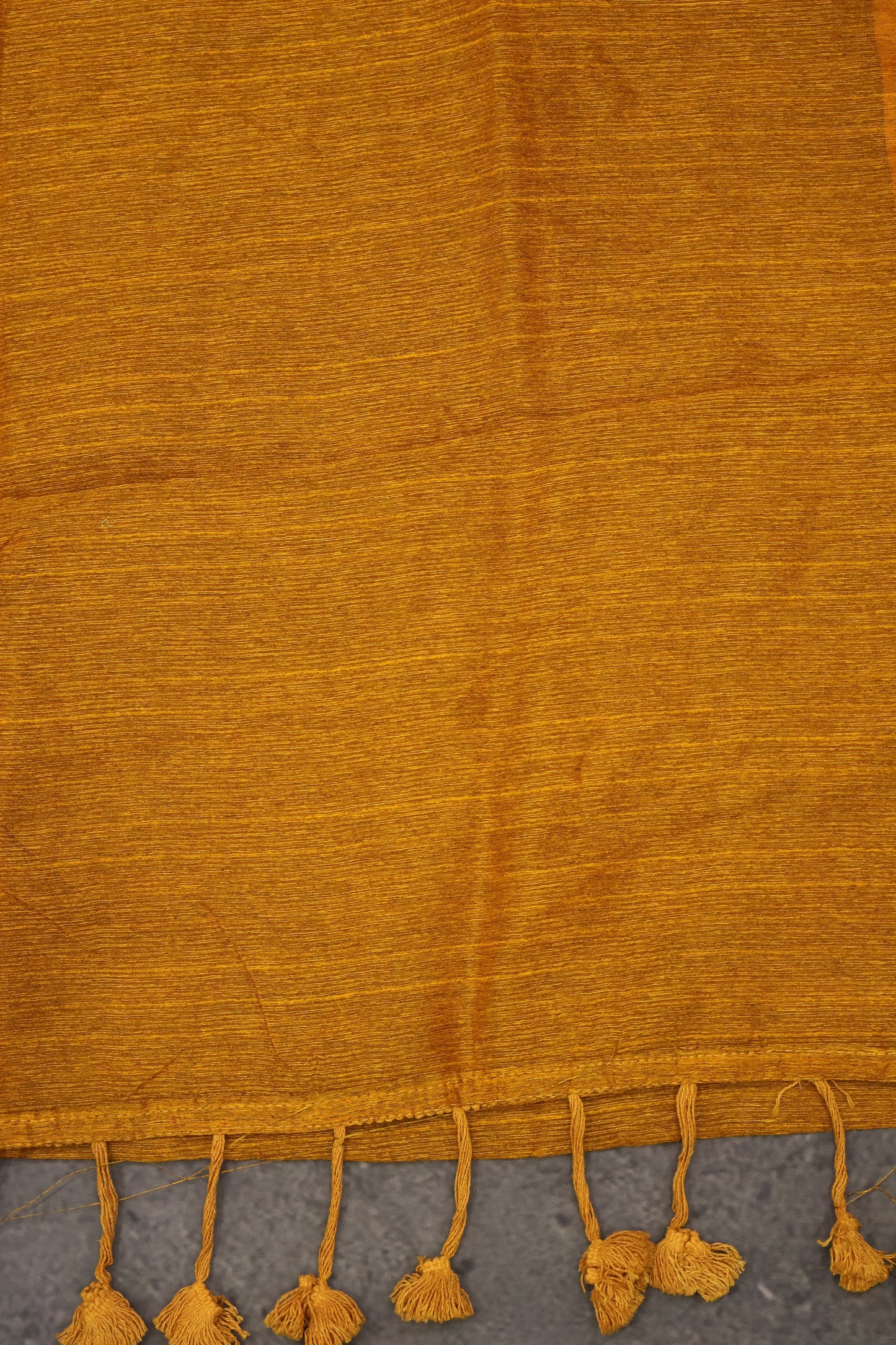 Khadi Cotton Saree -Mustard Plain