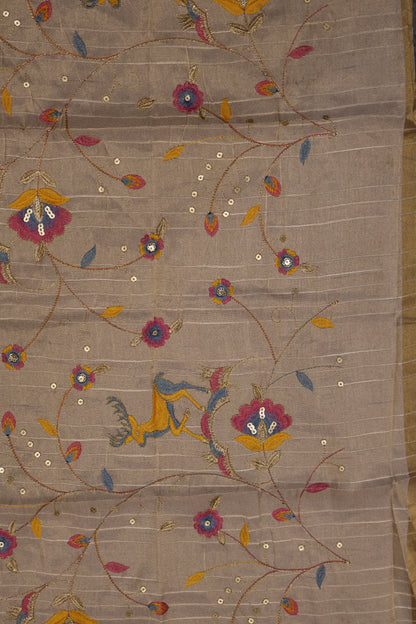 Khadi Cotton Saree -Mustard Plain