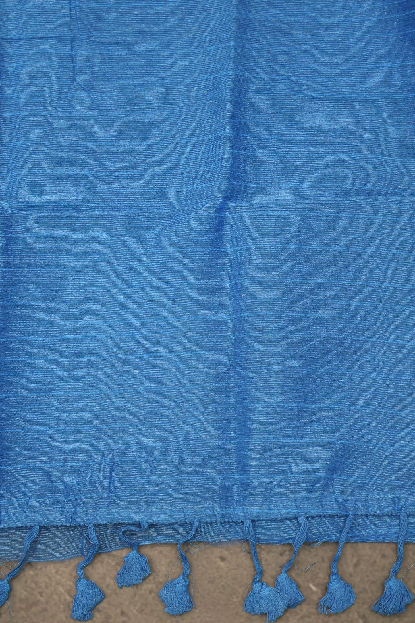 Khadi Cotton Saree -Blue Plain