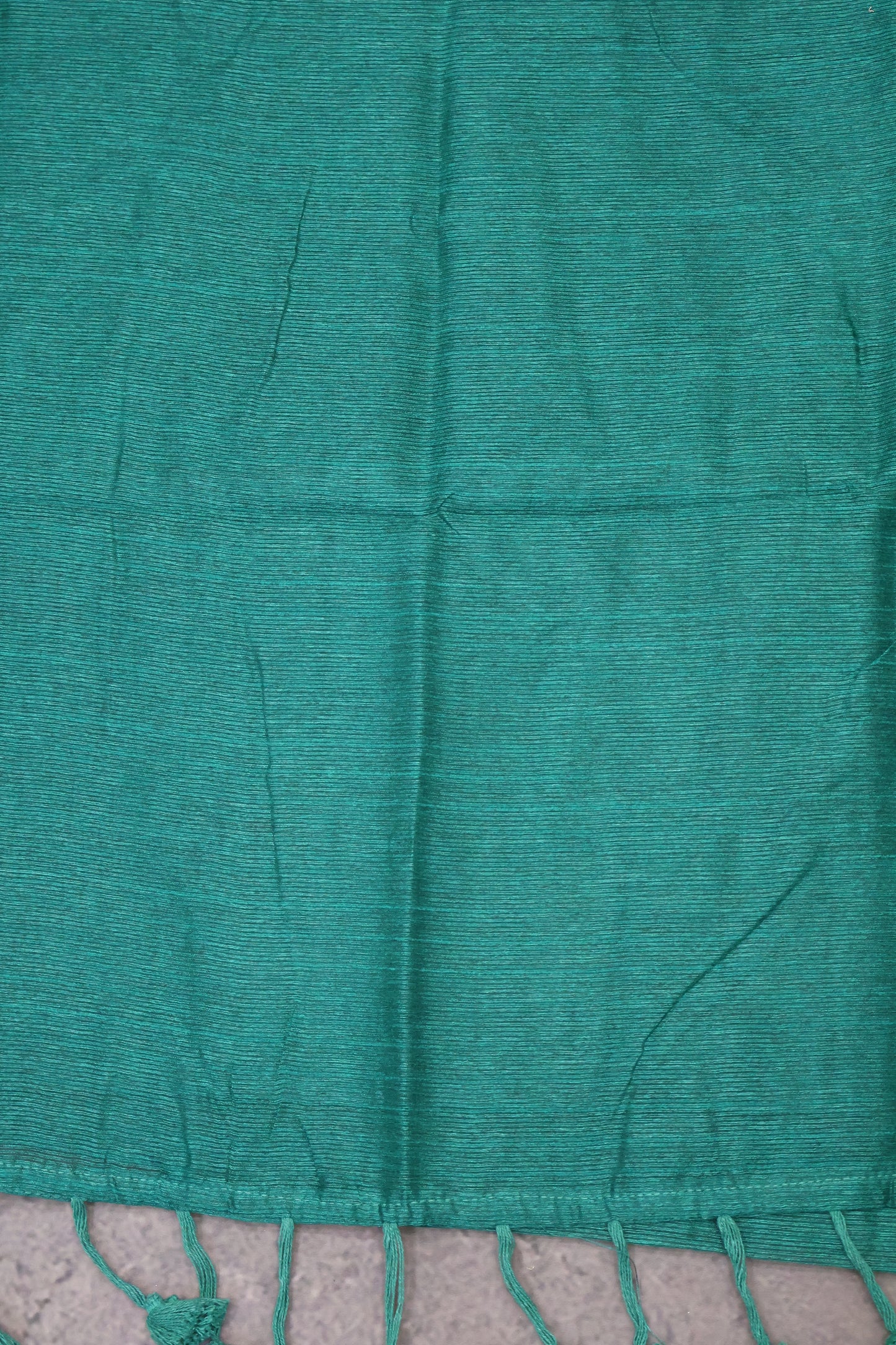 Khadi Cotton Saree-Peacock Green Plain
