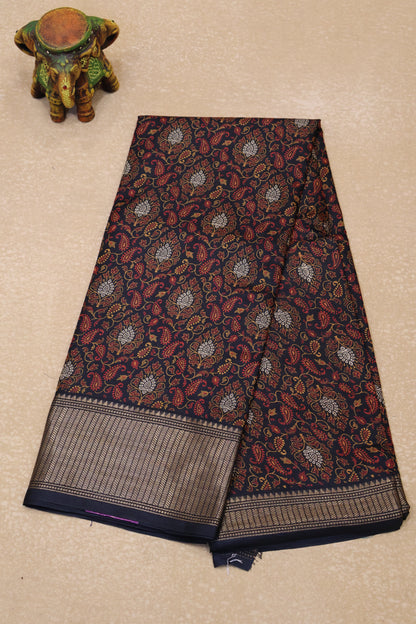 Dola Silk Saree Fusion Motif-Black