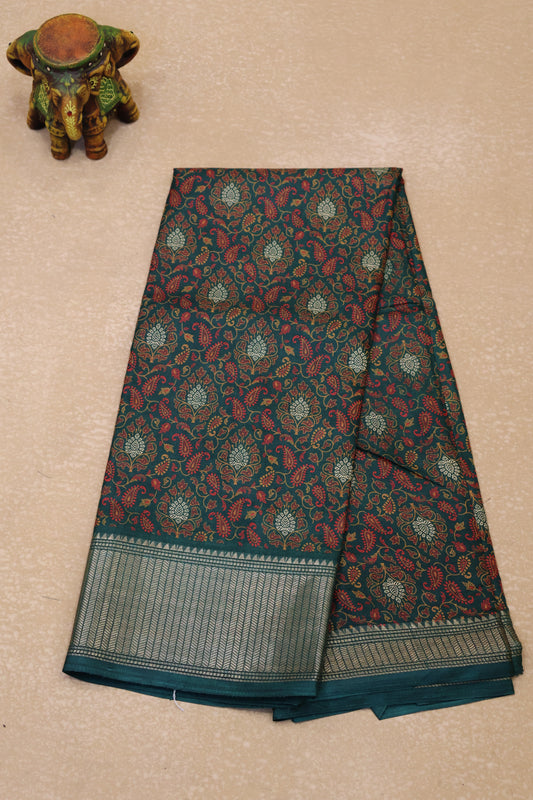 Dola Silk Saree Fusion Motif-Green