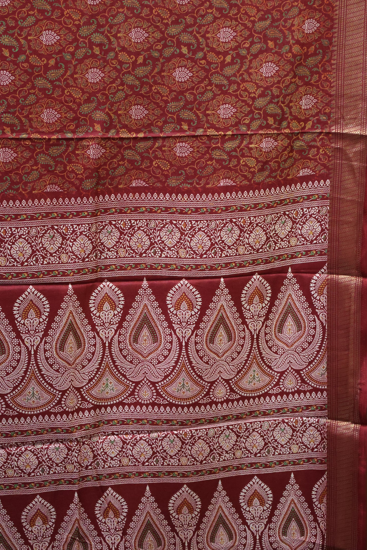 Dola Silk Saree Fusion Motif-Maroon