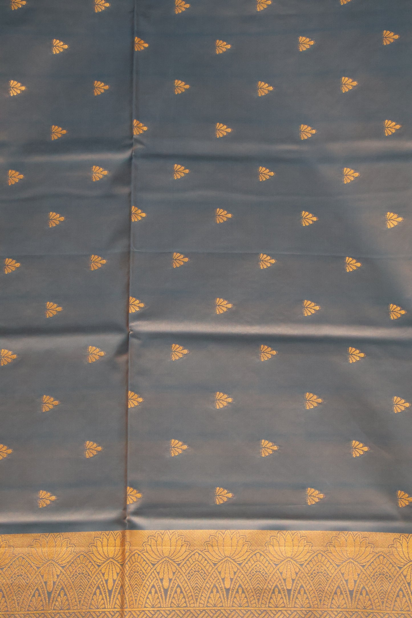 Semi Soft Silk Saree-Floral Pattern-Blue