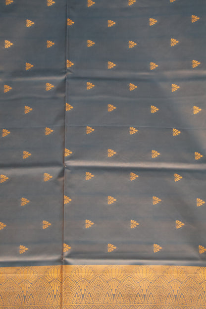 Semi Soft Silk Saree-Floral Pattern-Blue