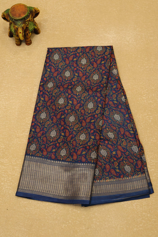 Dola Silk Saree Fusion Motif-Blue