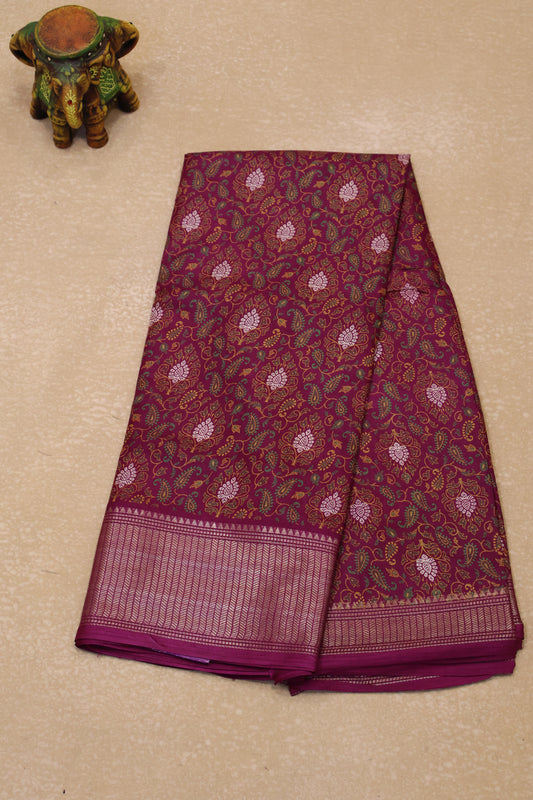 Dola Silk Saree Fusion Motif-Purple