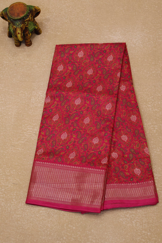 Dola Silk Saree Fusion Motif- Pink