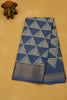 Dola Silk Saree Pyramid Pattern-Blue thumbnail