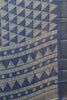 Dola Silk Saree Pyramid Pattern-Blue thumbnail