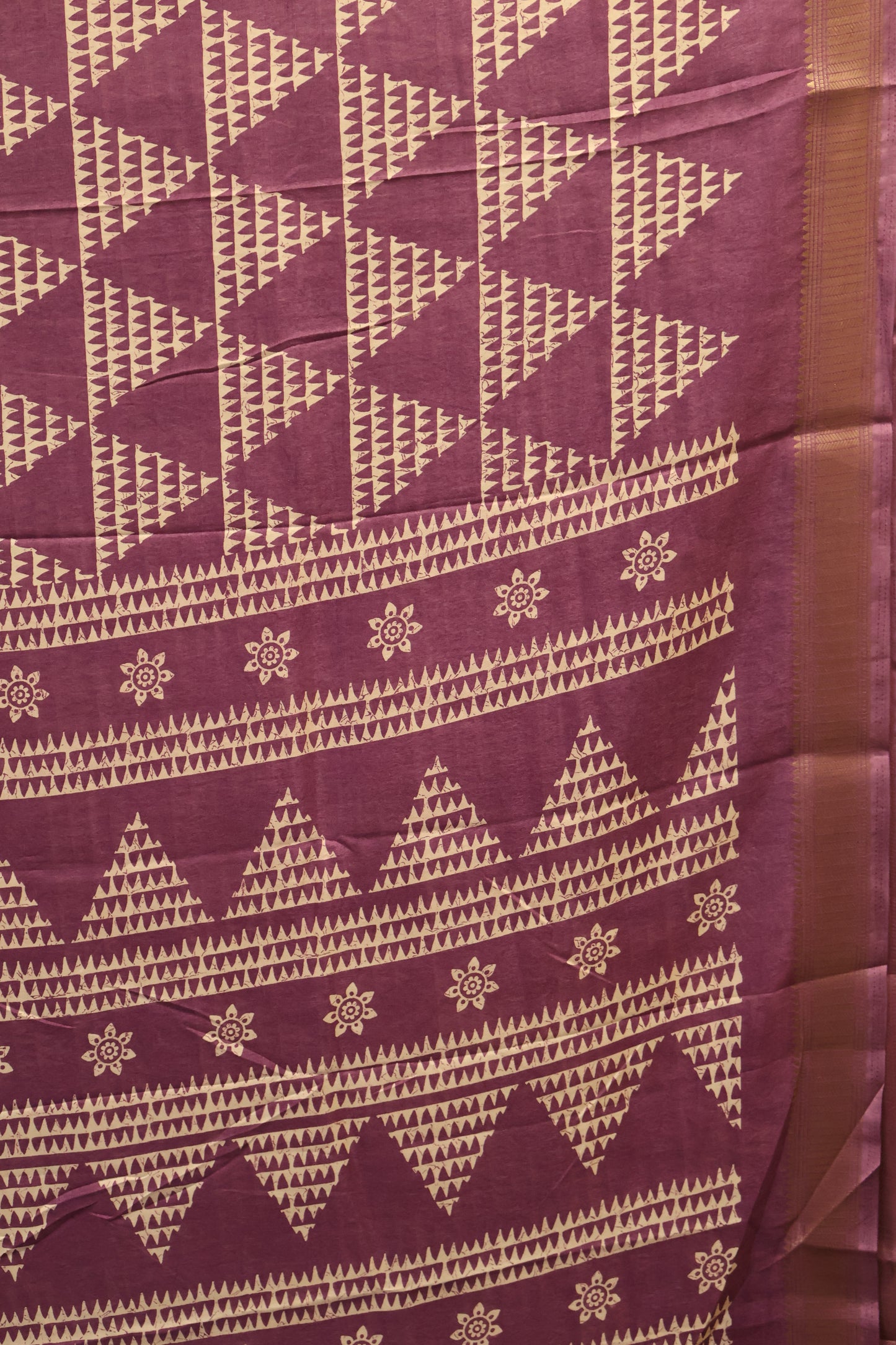 Dola Silk Saree Pyramid Pattern-Purple