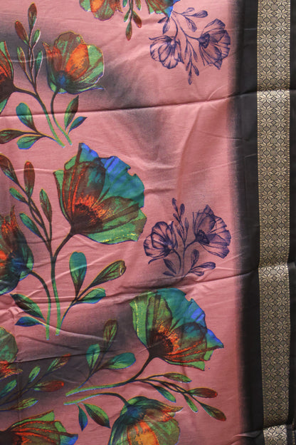 Dola Silk Saree Rainbow Bloom-Mauve