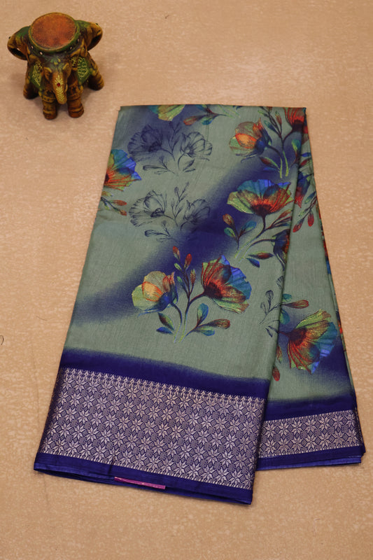 Dola Silk Saree Rainbow Bloom-Green