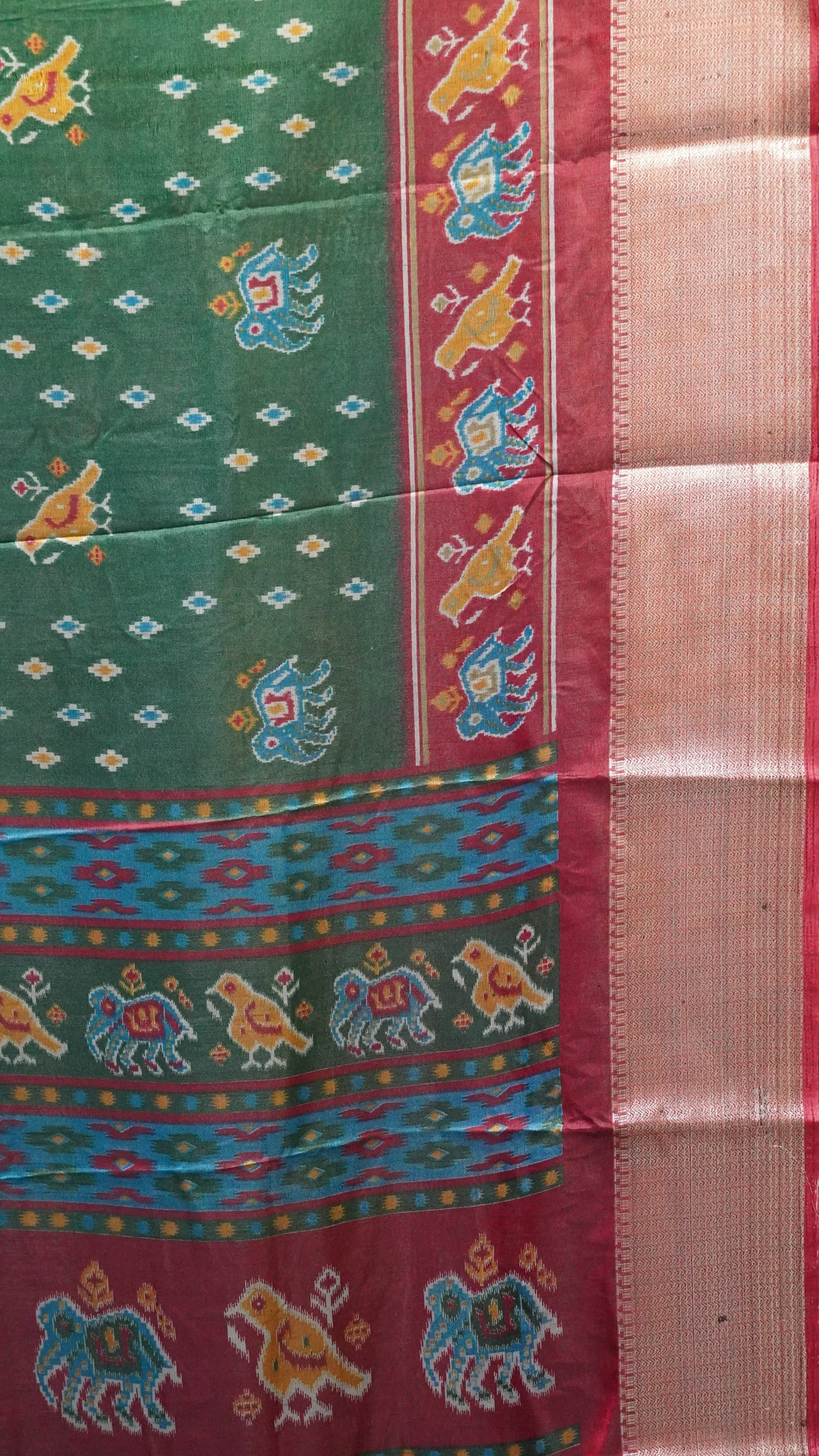 Dola Silk Saree - Bottle green