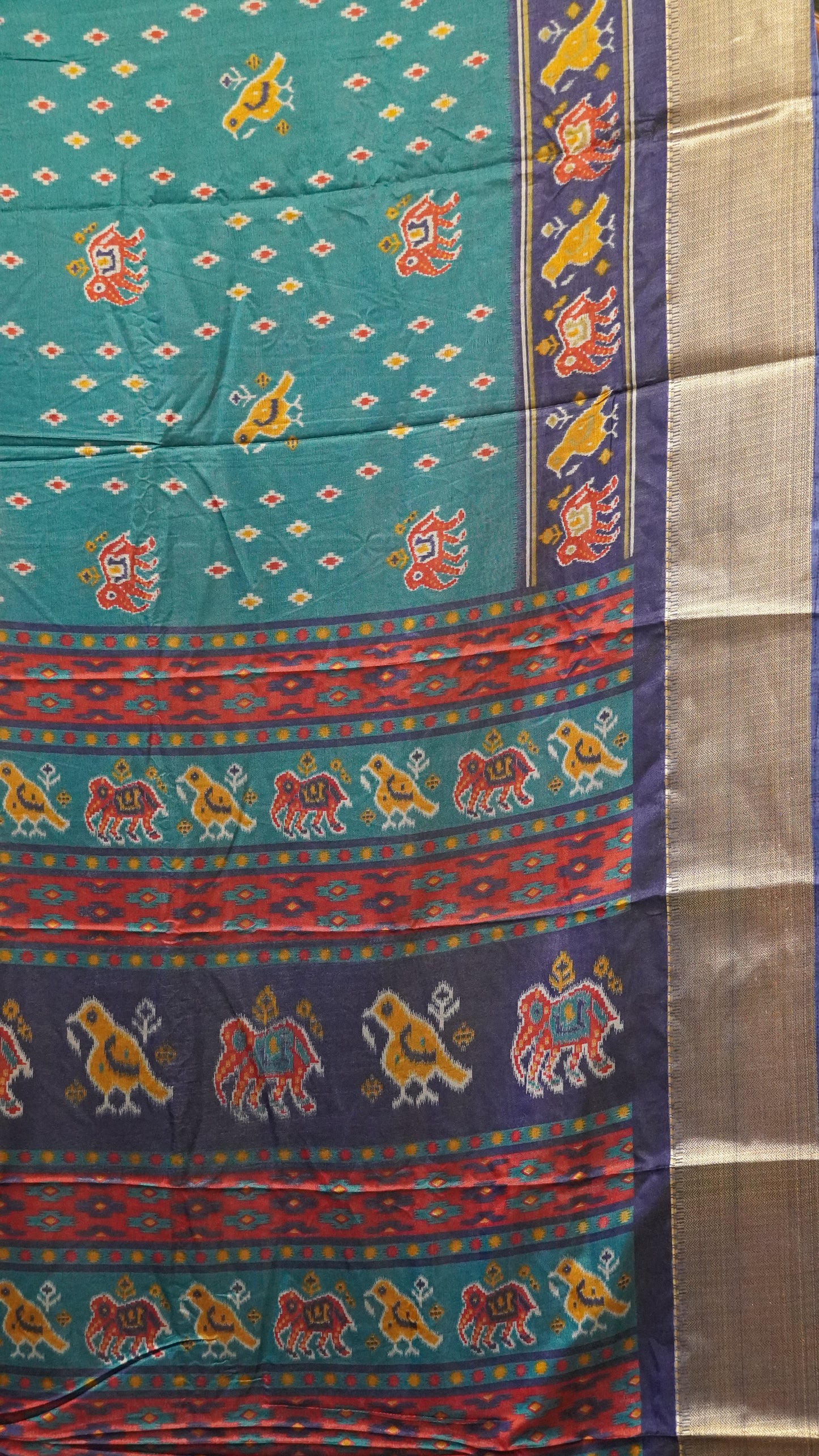 Dola Silk Saree - Peacock Blue