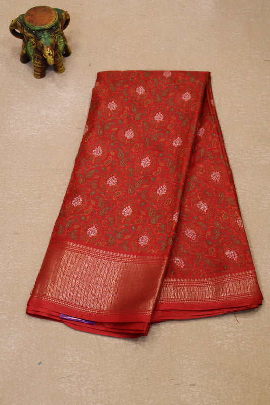 Dola Silk Saree Fusion Motif-Red