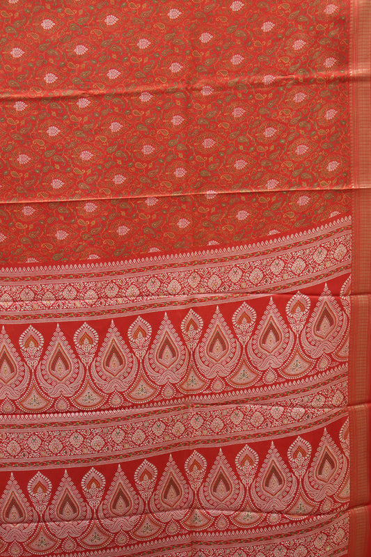 Dola Silk Saree Fusion Motif-Red