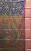 Dola Silk Saree Vine motif-Blue thumbnail
